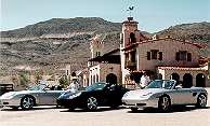 Boxsters at Scotty's Castle